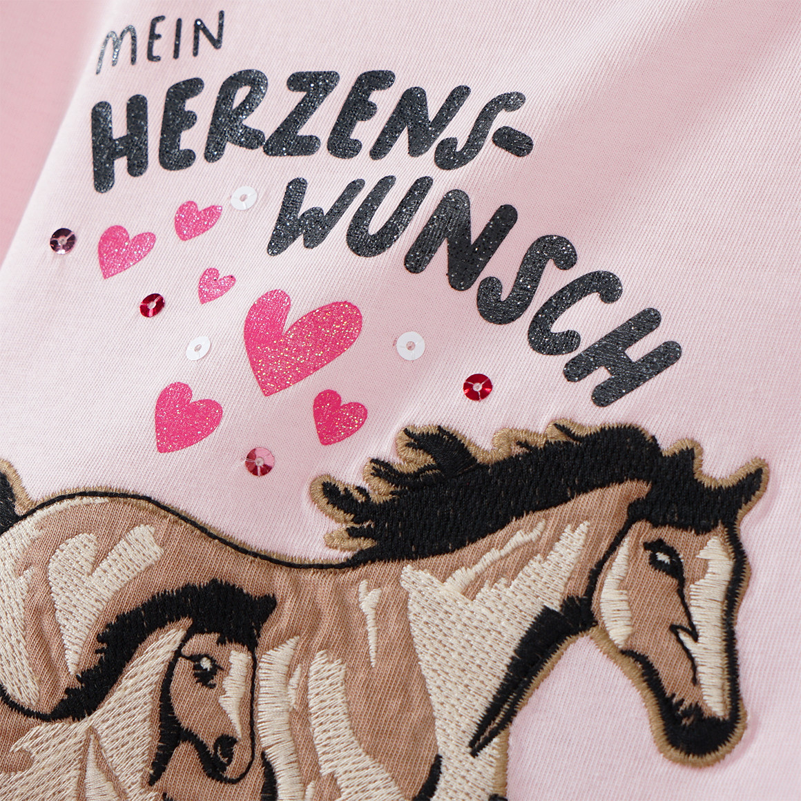 Topolino Mädchen T-Shirt mit Pferde-Applikation rosa