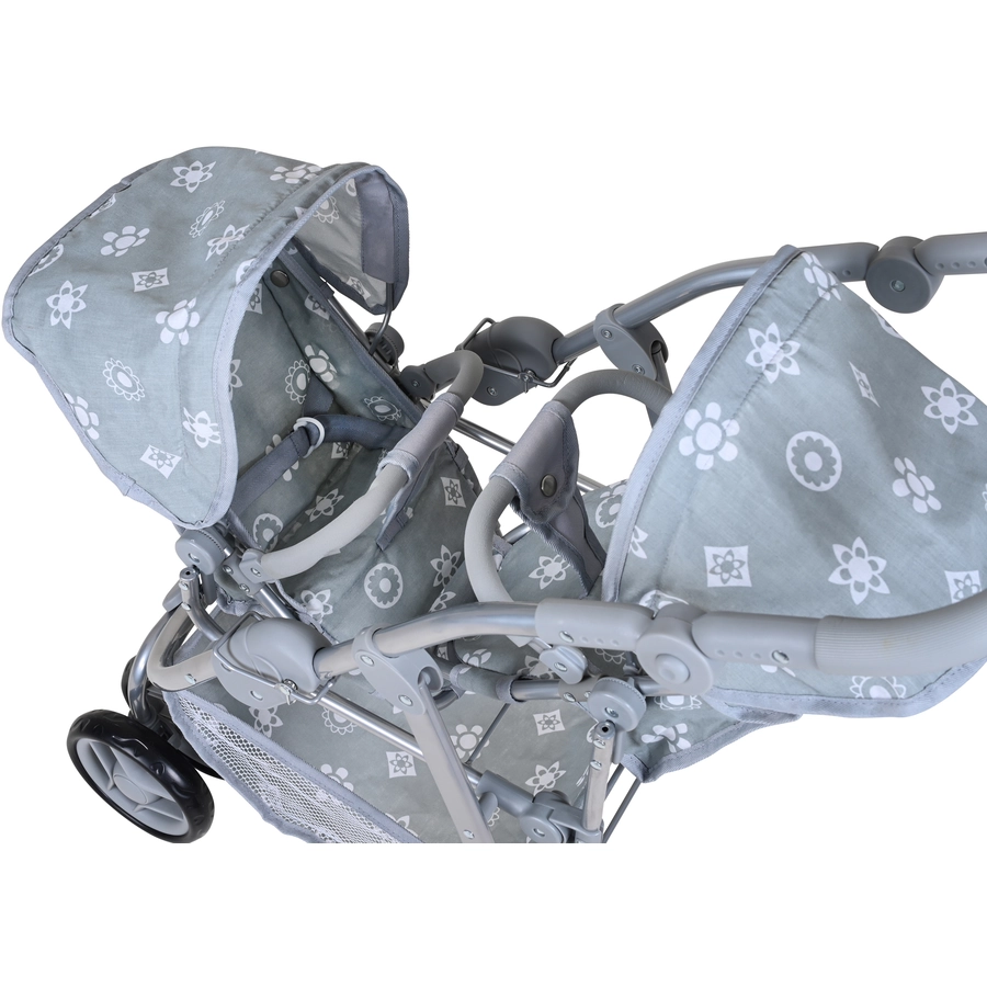 knorr toys® Zwillingspuppenwagen Milo - Royal grey grau
