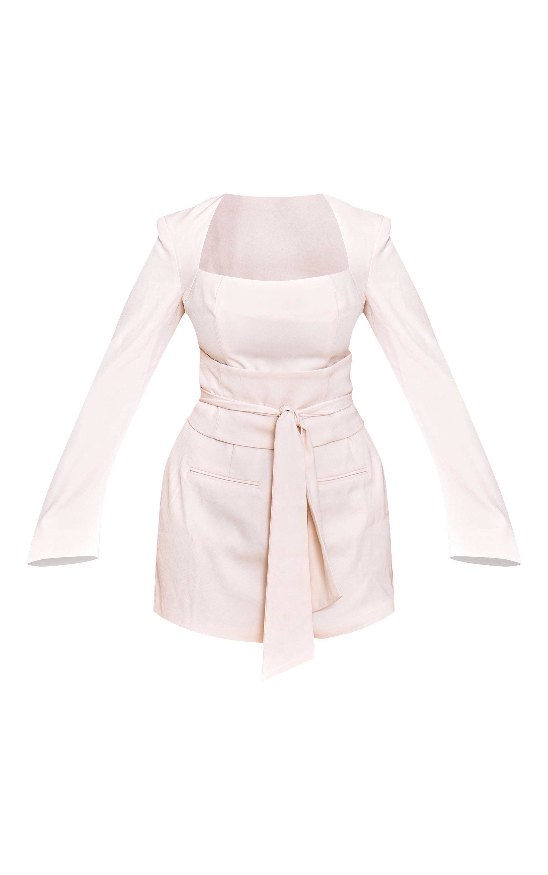 Crème Robe Mini Cintrée À Cœur Avec Ceinture Shape
