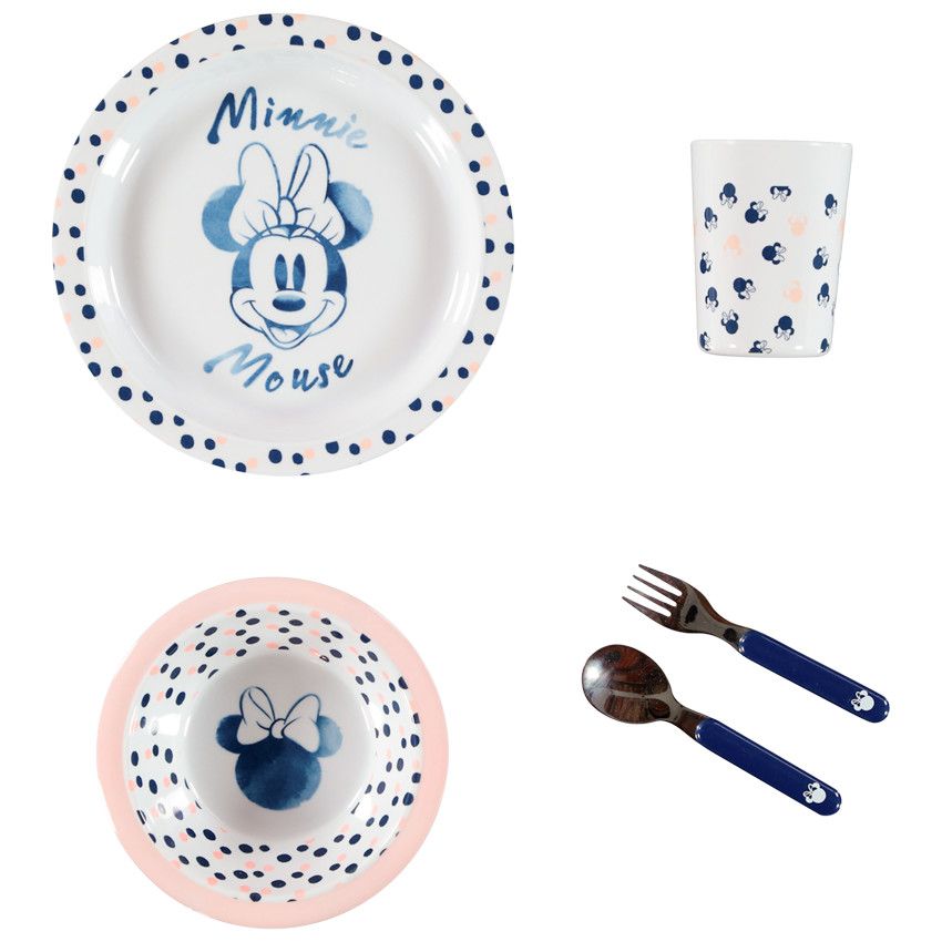 Coffret repas 5 pièces - Minnie Disney - Ecru