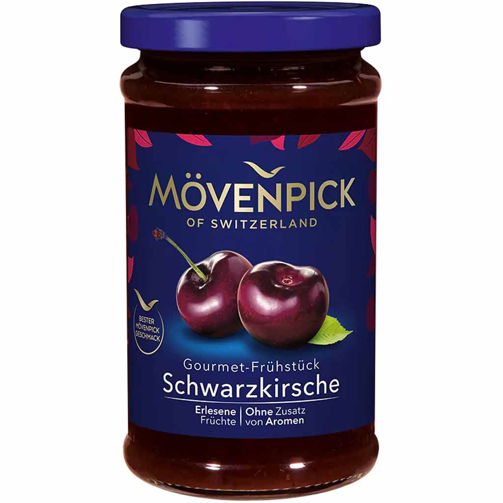 Mövenpick Fruchtaufstrich Gourmet-Frühstück Schwarzkirsche 250g MHD:25.10.25