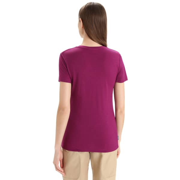 T-shirt randonnée ICEBREAKER W TECH LITE II SS TEE MOUNTAIN GEOLOGY GO BERRY