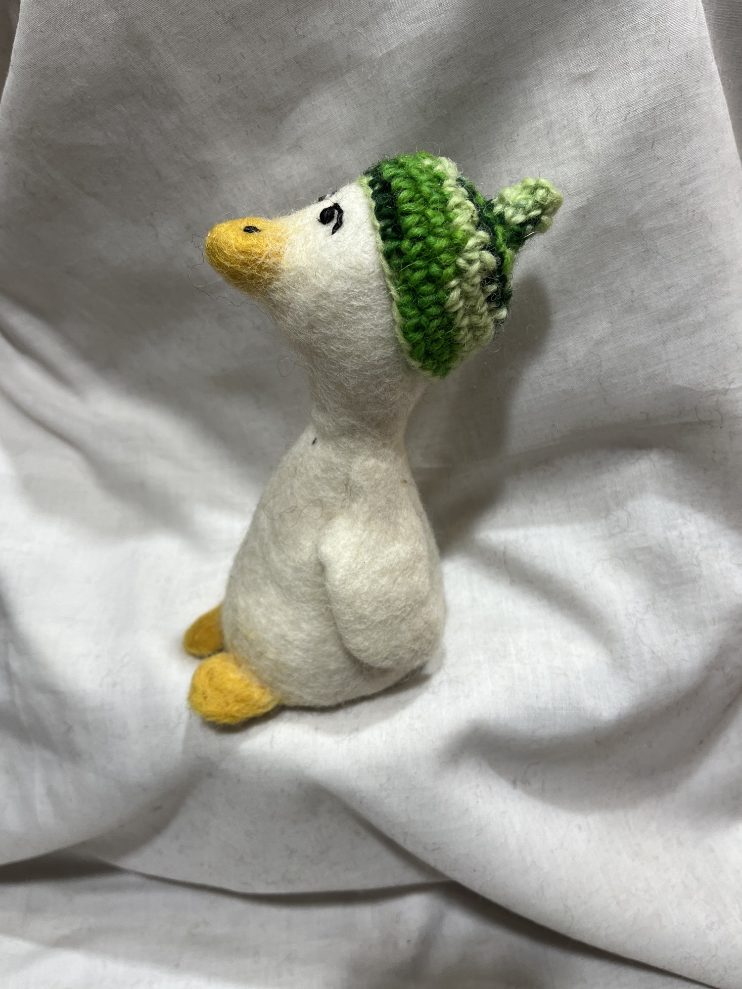 Eierwärmer 'Ente' aus Filz, weiß, H 16 cm, Ø 8 cm zu 9,80