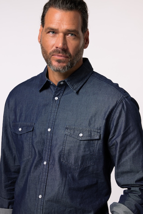 JP 1880 Jeanshemd, Langarm, Kentkragen, Modern Fit, bis 8 XL