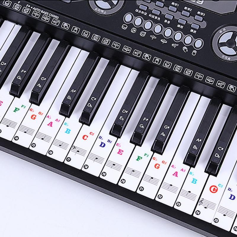 Klavier Sticker Keyboardnoten Aufkleber für 37/49/54/61/76/88 Tasten - Bunt
