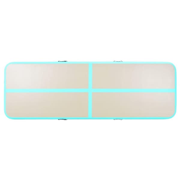 vidaXL Oppblåsbar gymnastikkmatte med pumpe 300x100x10 cm PVC grønn