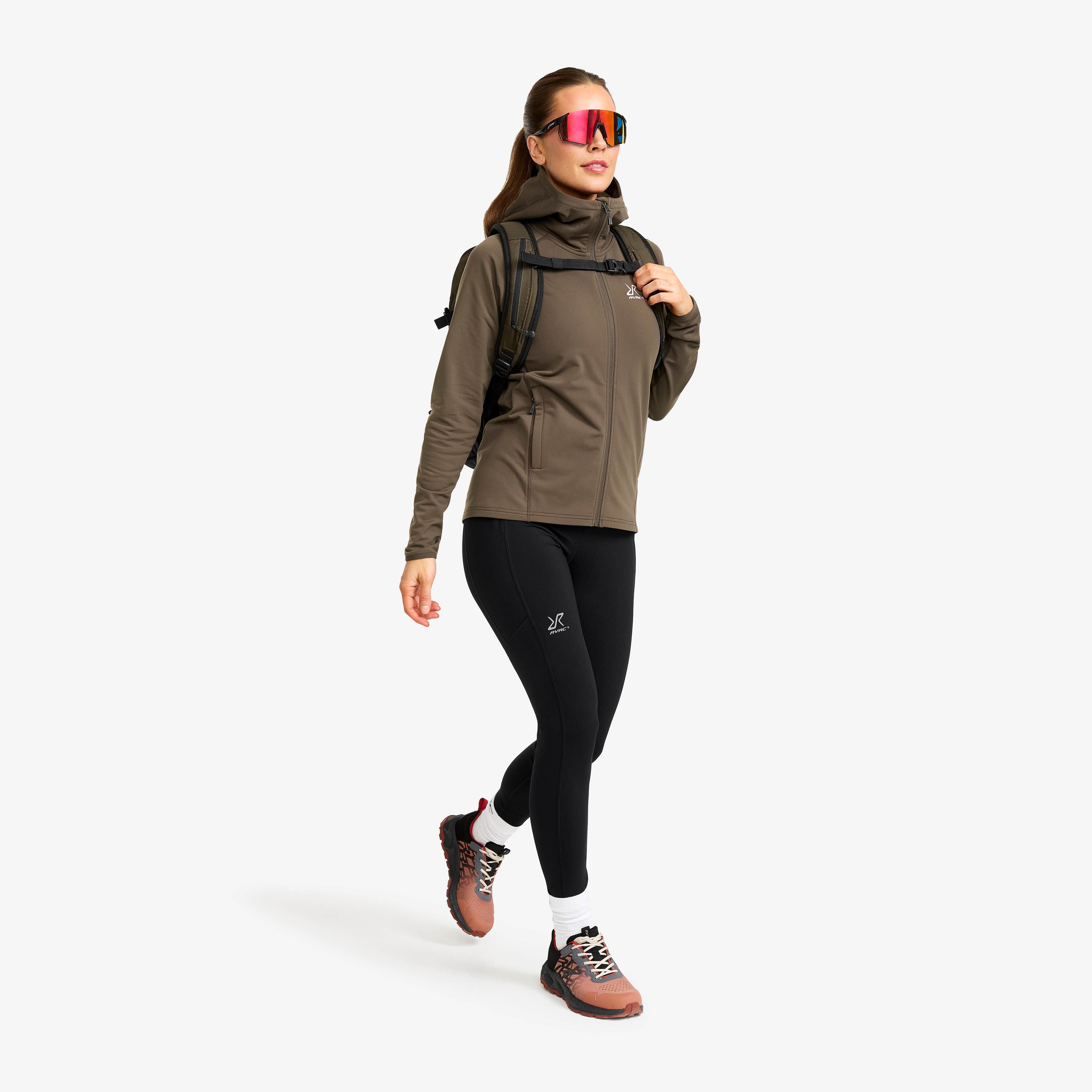 Evolution Light Stretch Fleece Hoodie Dame Moss Gray