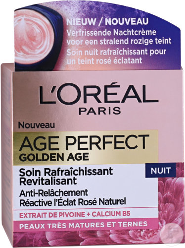 L'Oréal Paris Age Perfect Golden Age Soin Nuit Anti-Âge Rosé Revitalisant Pot 50ml
