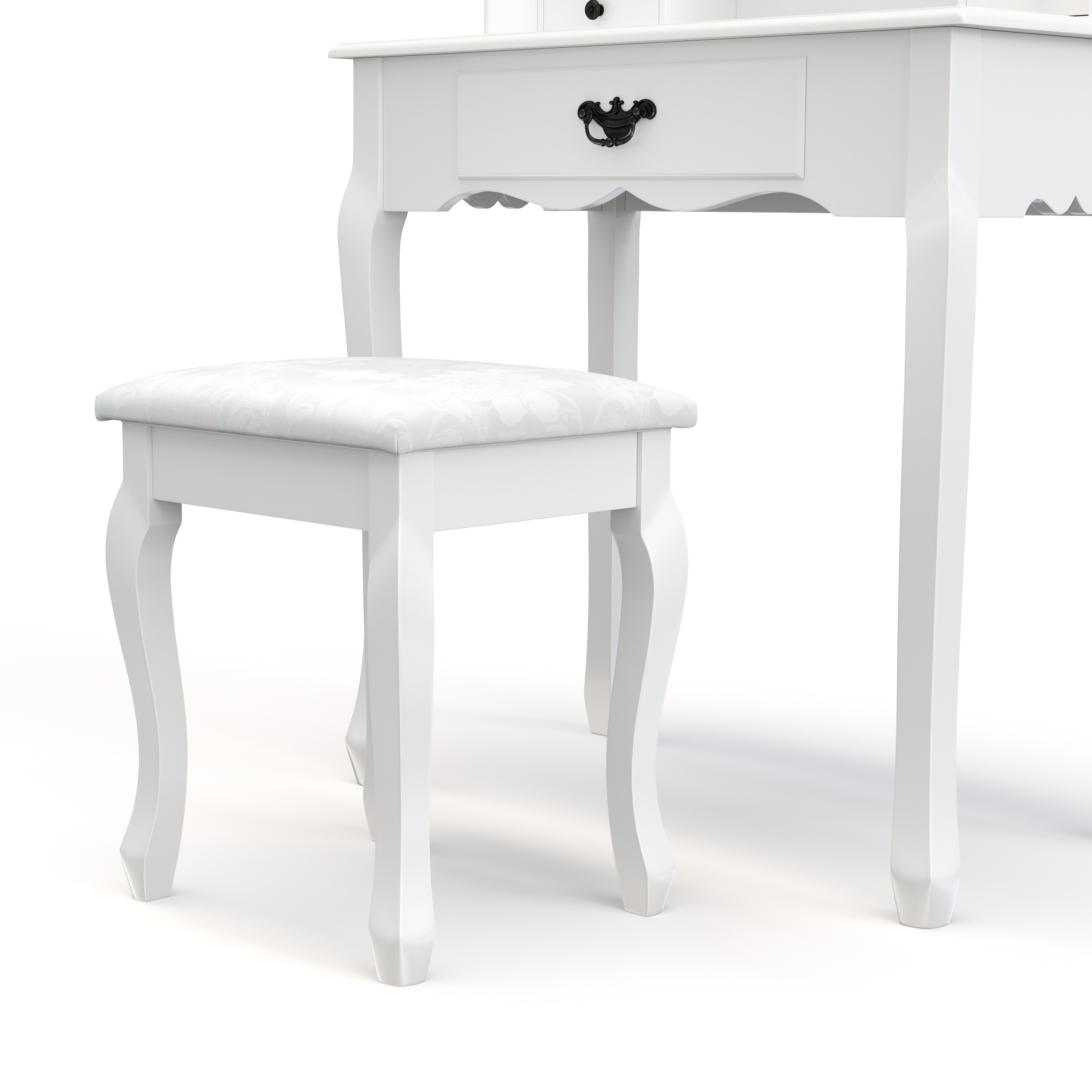 Schminktisch mit Hocker EDITH weiss