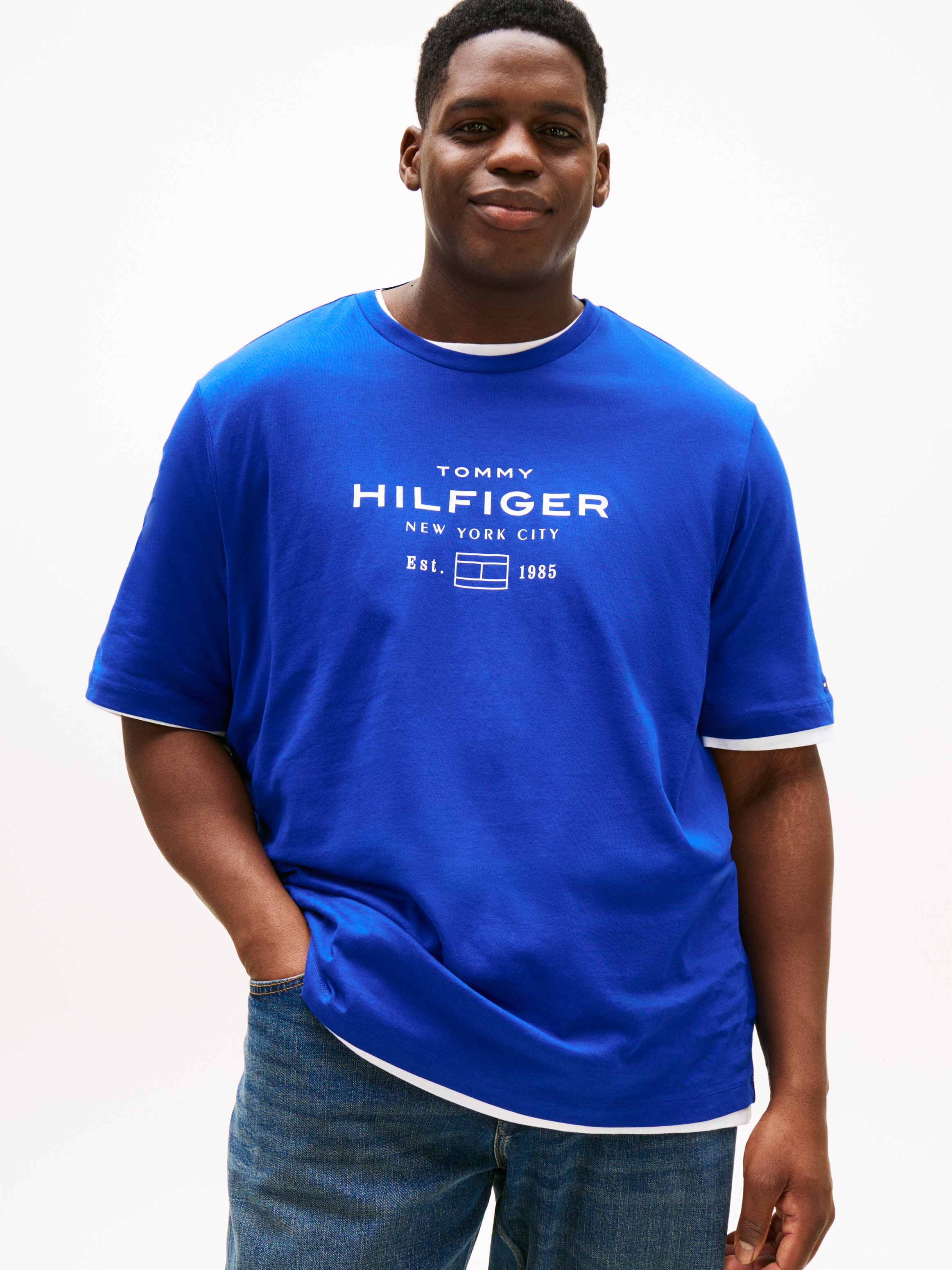 Tommy Hilfiger Big & Tall T-Shirt »HILFIGER STACK GRAPHIC TEE«, Grosse Grössen