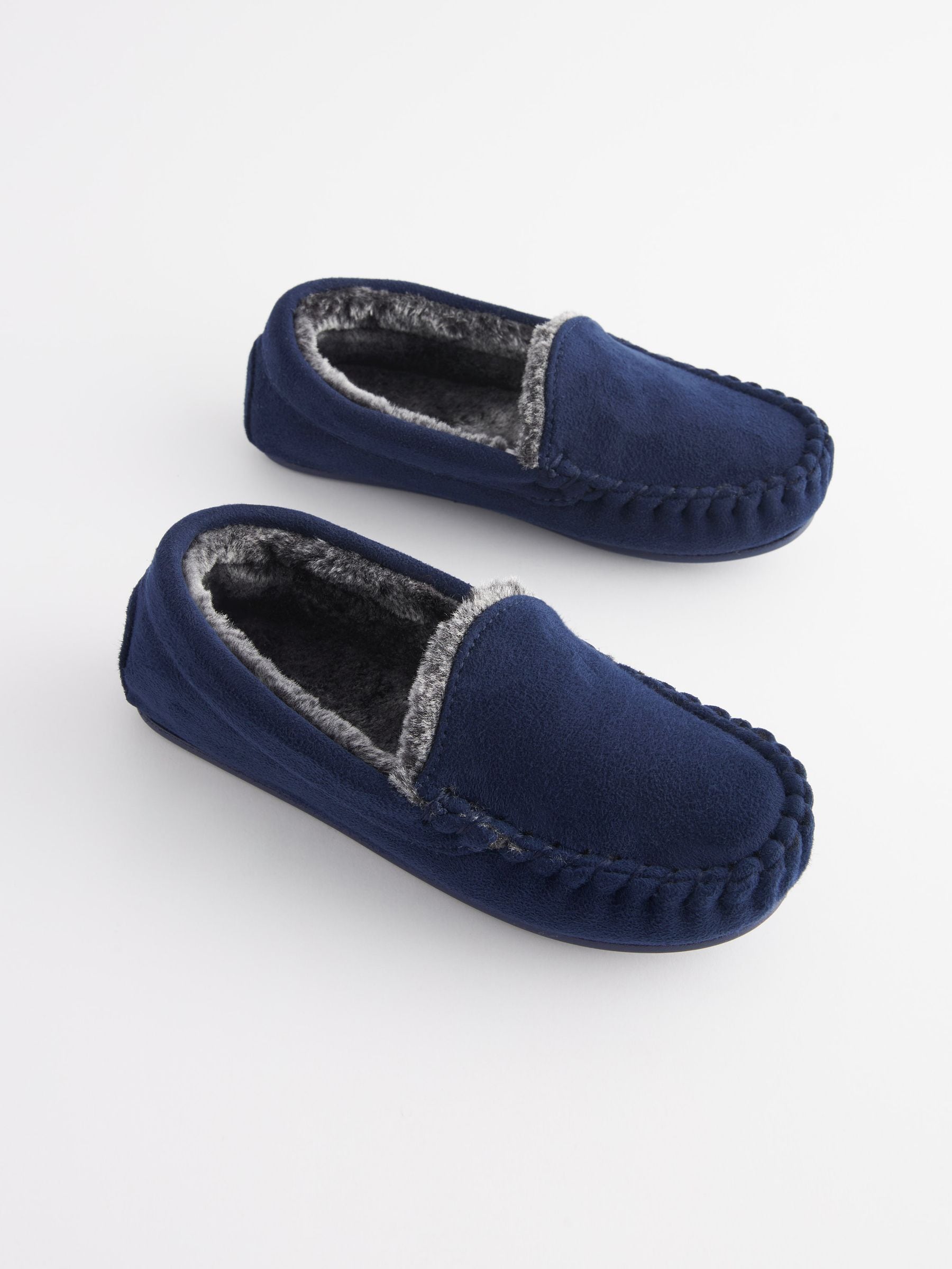 Donkerblauw - Behaaglijke pantoffels met mocassin