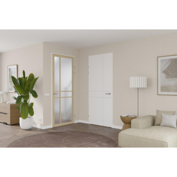 Arne & Bodil binnendeur ABE105 satijnglas - licht eiken houtlook afwerking