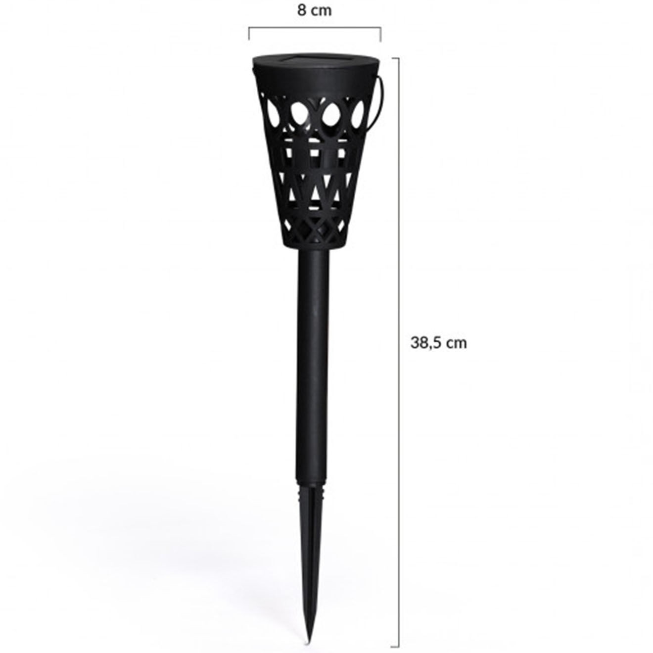 Pratik Garden 4 Balises solaires 2 en 1 noires - D.8x12 cm