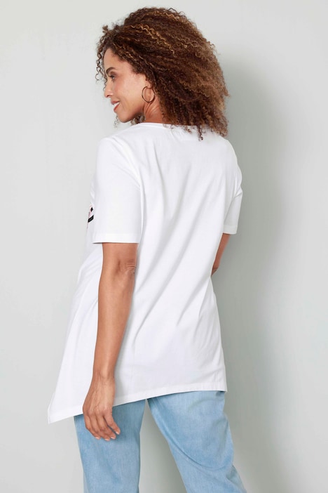 T-Shirt, Tücherdruck, Zipfelsaum