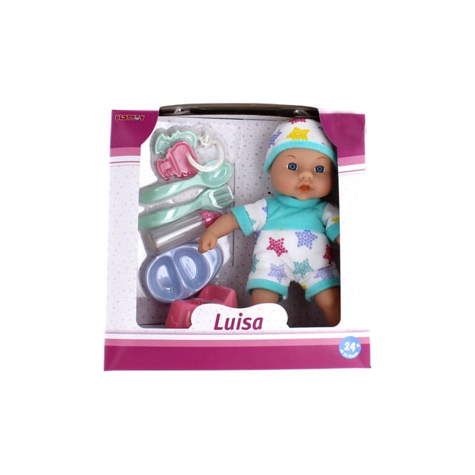 Besttoy - Babypuppe Luisa - mit Pflegezubehör - ca. 20 cm