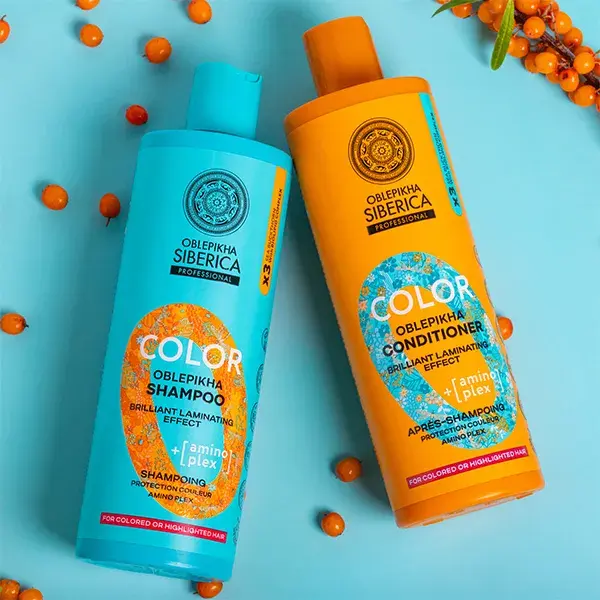 Shampoo Natura Siberica Oblepikha O Color com Espinheiro-marinho para Cabelos Coloridos e com Mechas 400ml