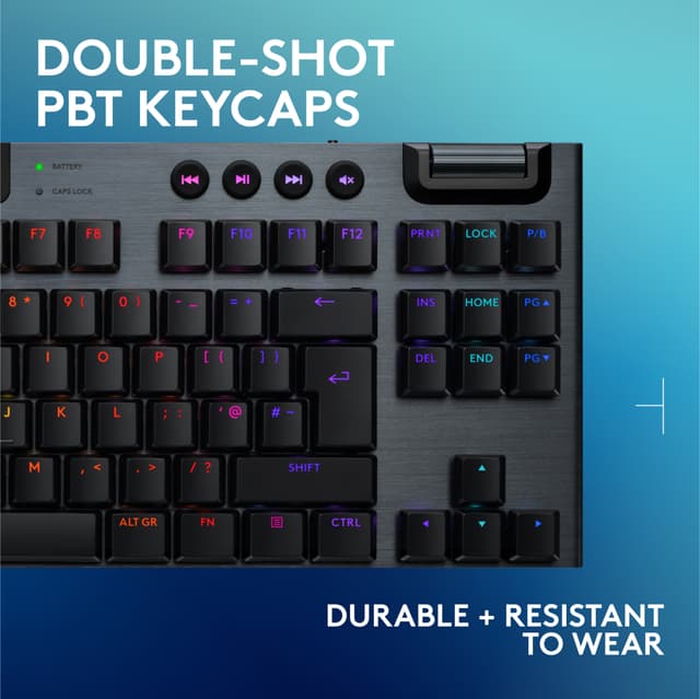 Logitech G915 X Lightspeed TKL trådløst lineært gamingtastatur (sort)