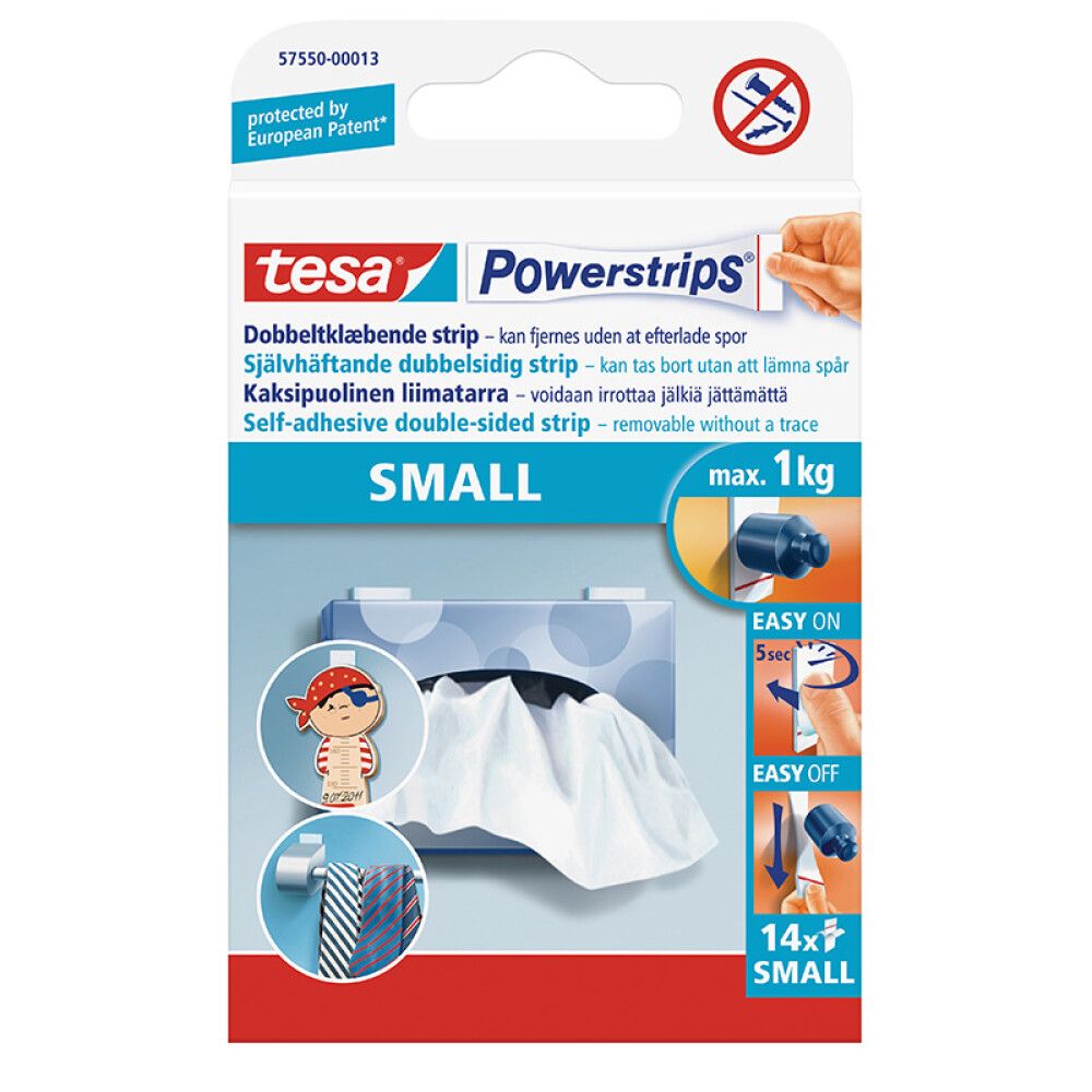 DOBBELTSIDIG TEIP TESA POWER-STRIPS MINI 14 STK