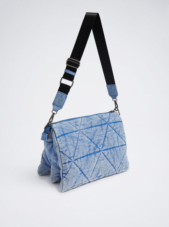Bolsa de ombro em jeans - Azul
