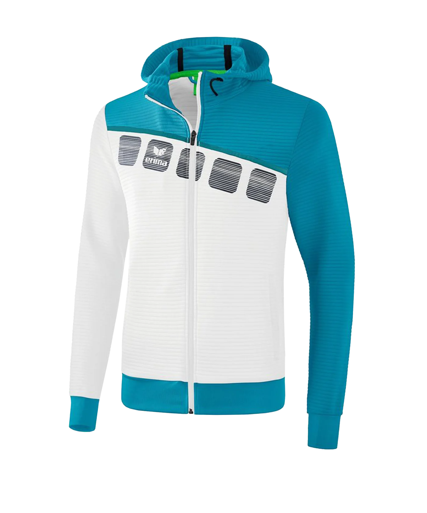 Erima 5-C Trainingsjacke mit Kapuze Weiss Blau