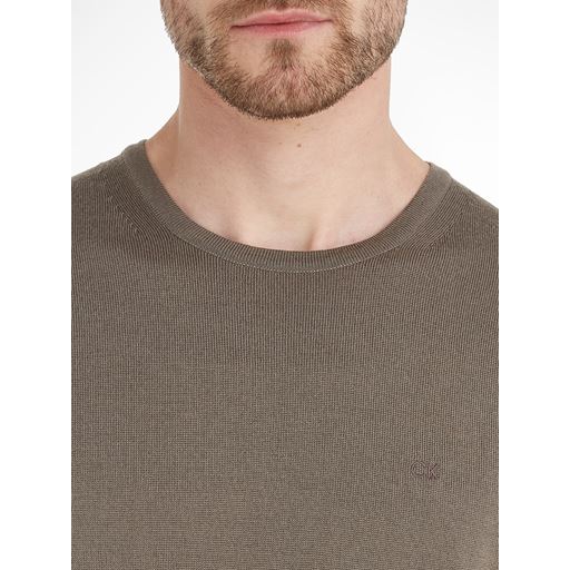 Calvin Klein Uld Striktrøje, Pale Bark, S