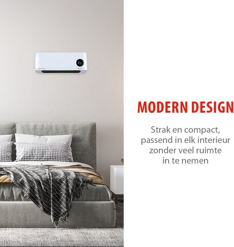 Alpina Wandgemonteerde Elektrische Verwarming - 1000-2000W - Keramisch - Timer