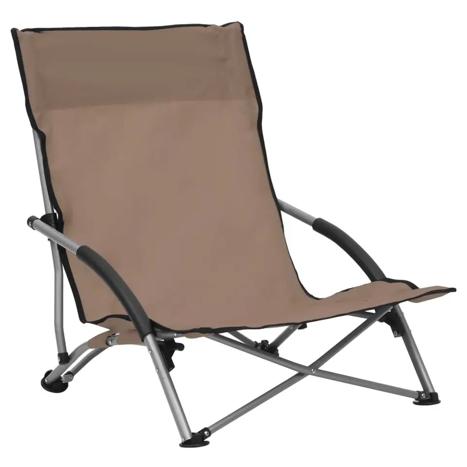 vidaXL - Campingstoel - Taupe - Stof - 2 stuks