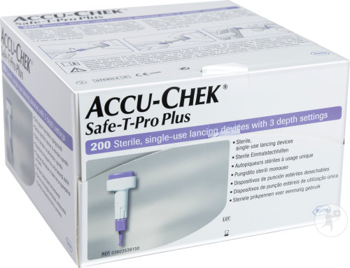 Accu-Chek Safe-T-Pro Plus Lancettes Stériles Jetables 200 Pièces