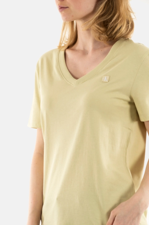 Tee shirt calvin klein jeans embro badge lfu green haze