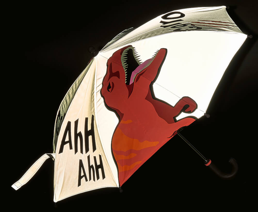 Reflektierender Regenschirm T-Rex