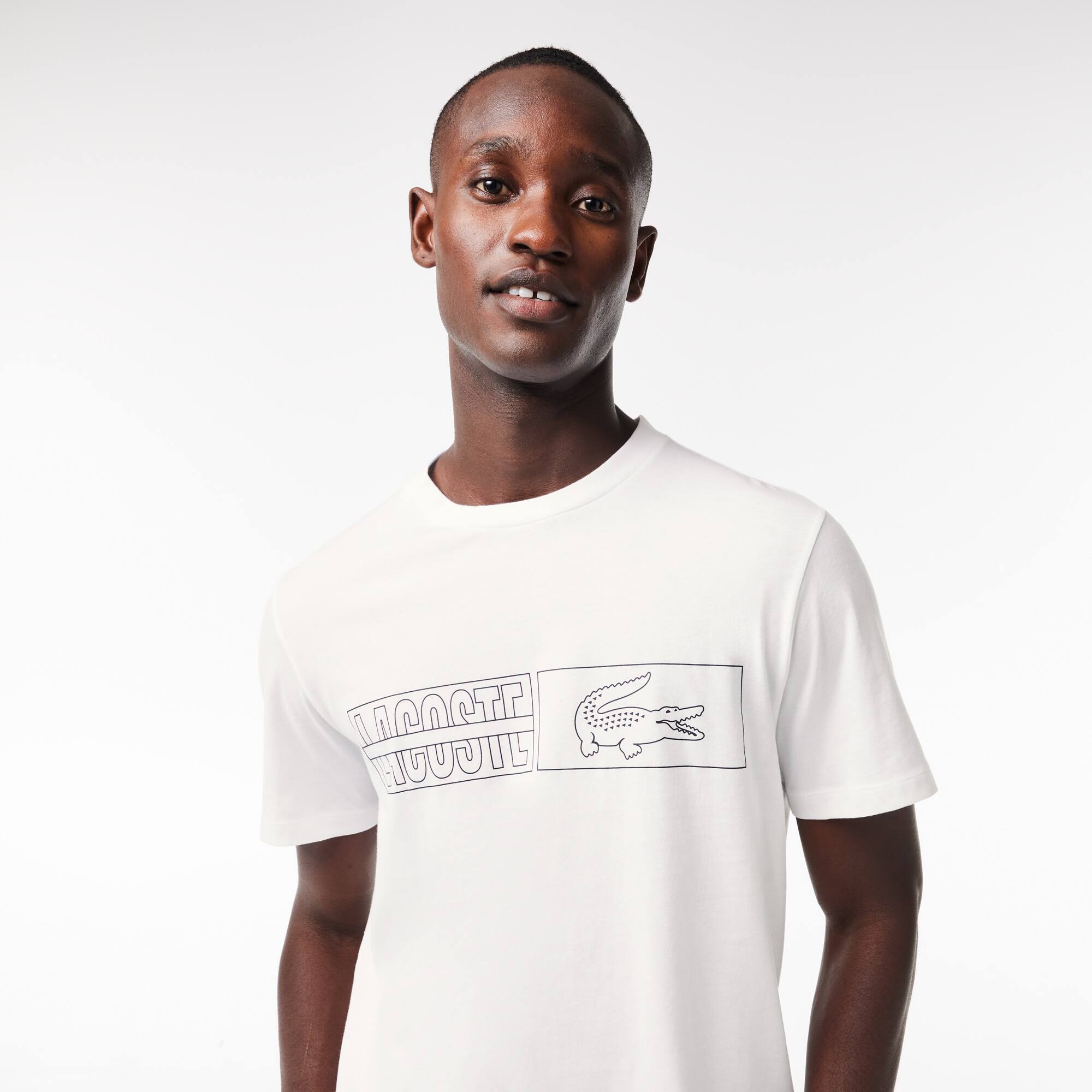 Lounge-T-Shirt aus Baumwolljersey Loungewear - Weiss - Lacoste - Herren