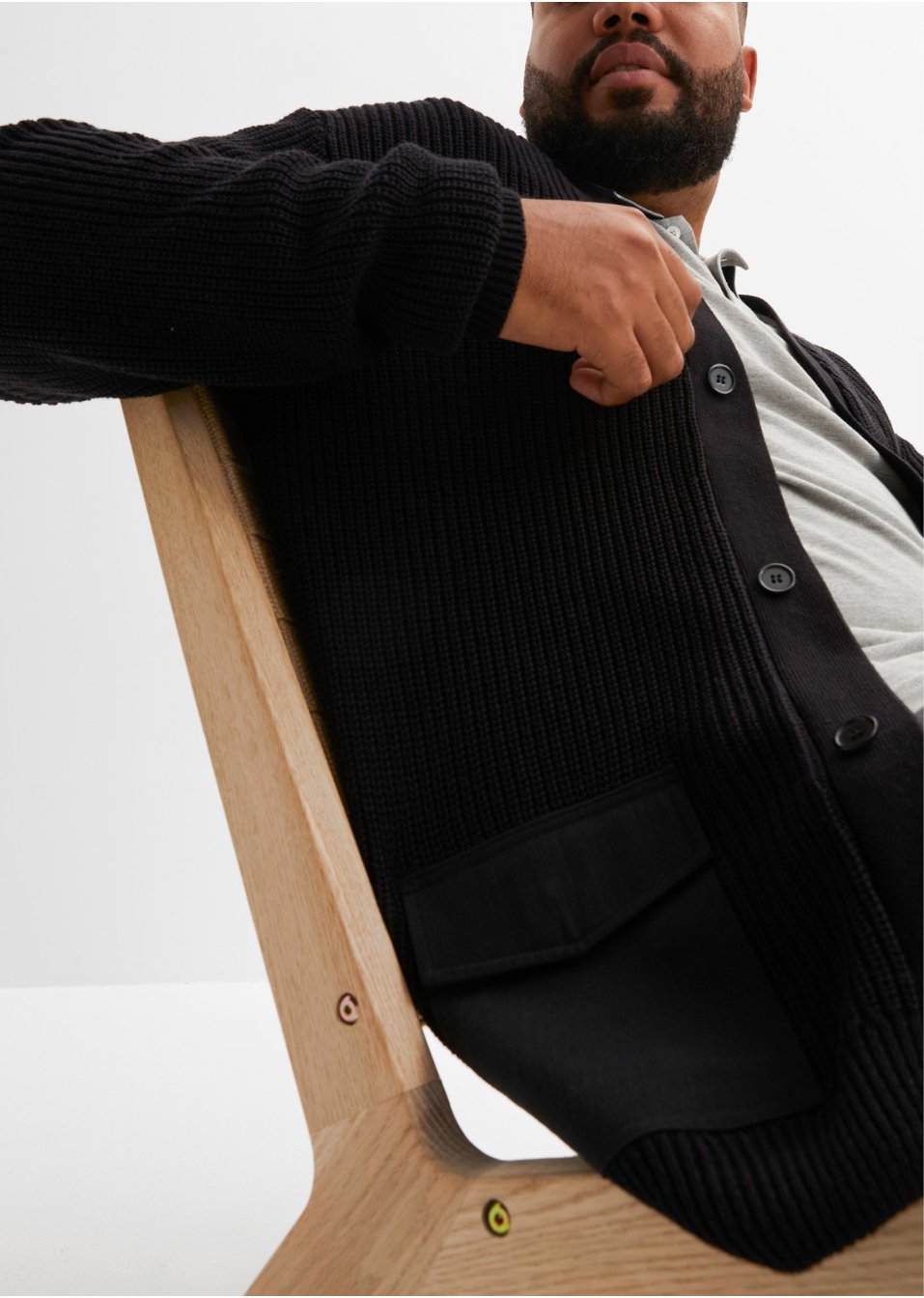 Gilet en maille avec poches tissées