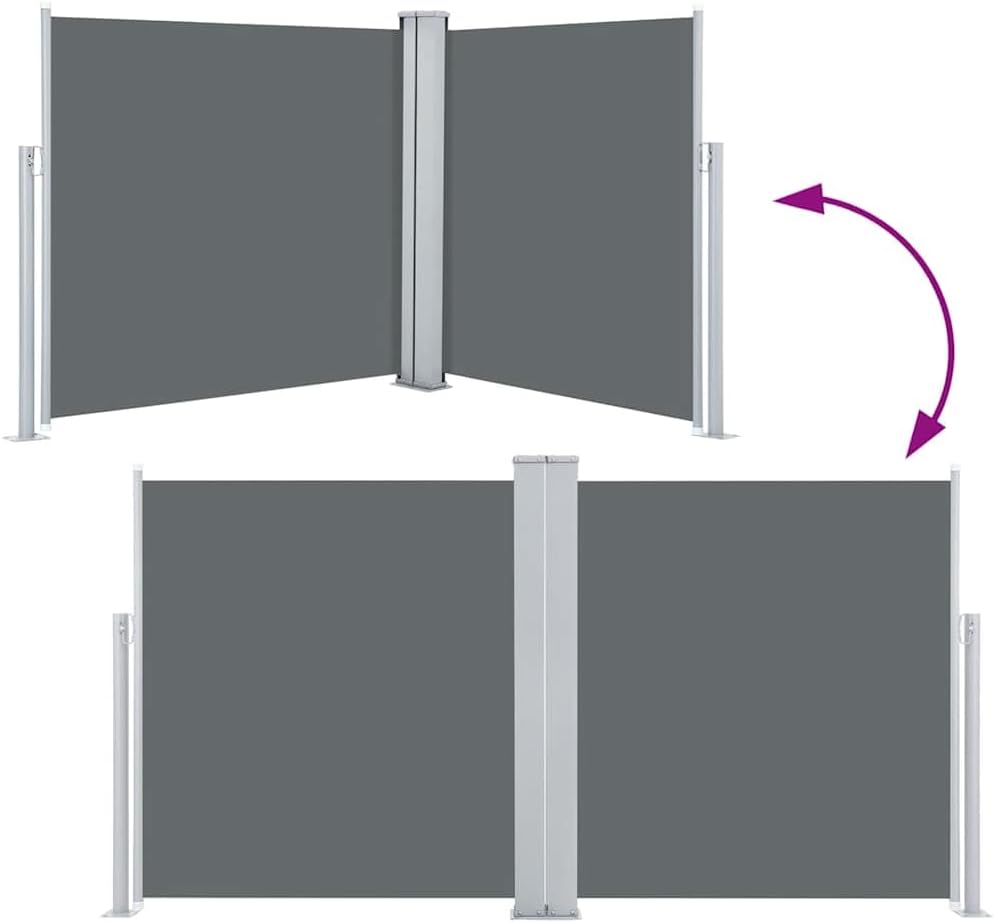 vidaXL Seitenmarkise Ausziehbar Sichtschutz Sonnenschutz Windschutz Seitenrollo Seitenwandmarkise Markise Terrasse Balkon Garten Anthrazit 100x600cm