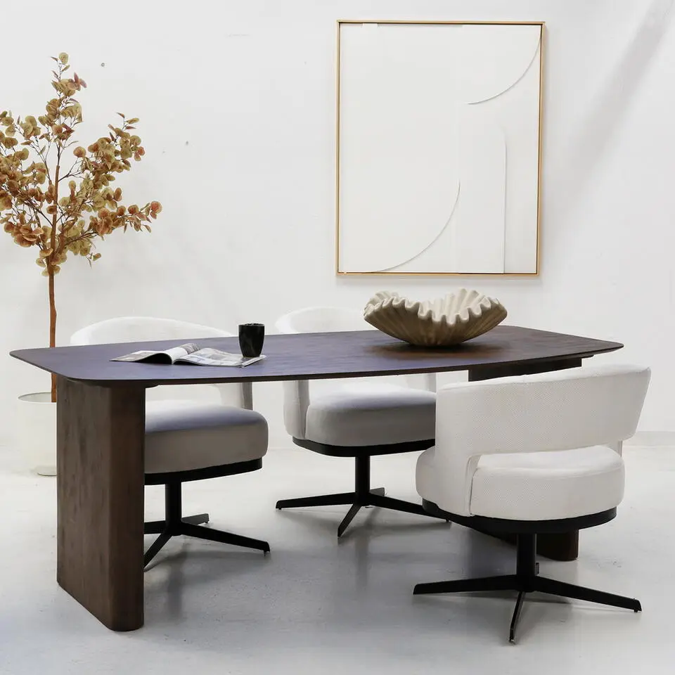 Eettafel Deens Ovaal - Donkerbruin Mangohout - 200x100x75cm - Dai