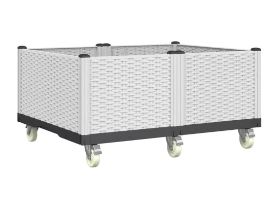 Jardinière bac lit surélevé blanche 100 x 80 x 54 cm 02_0038827