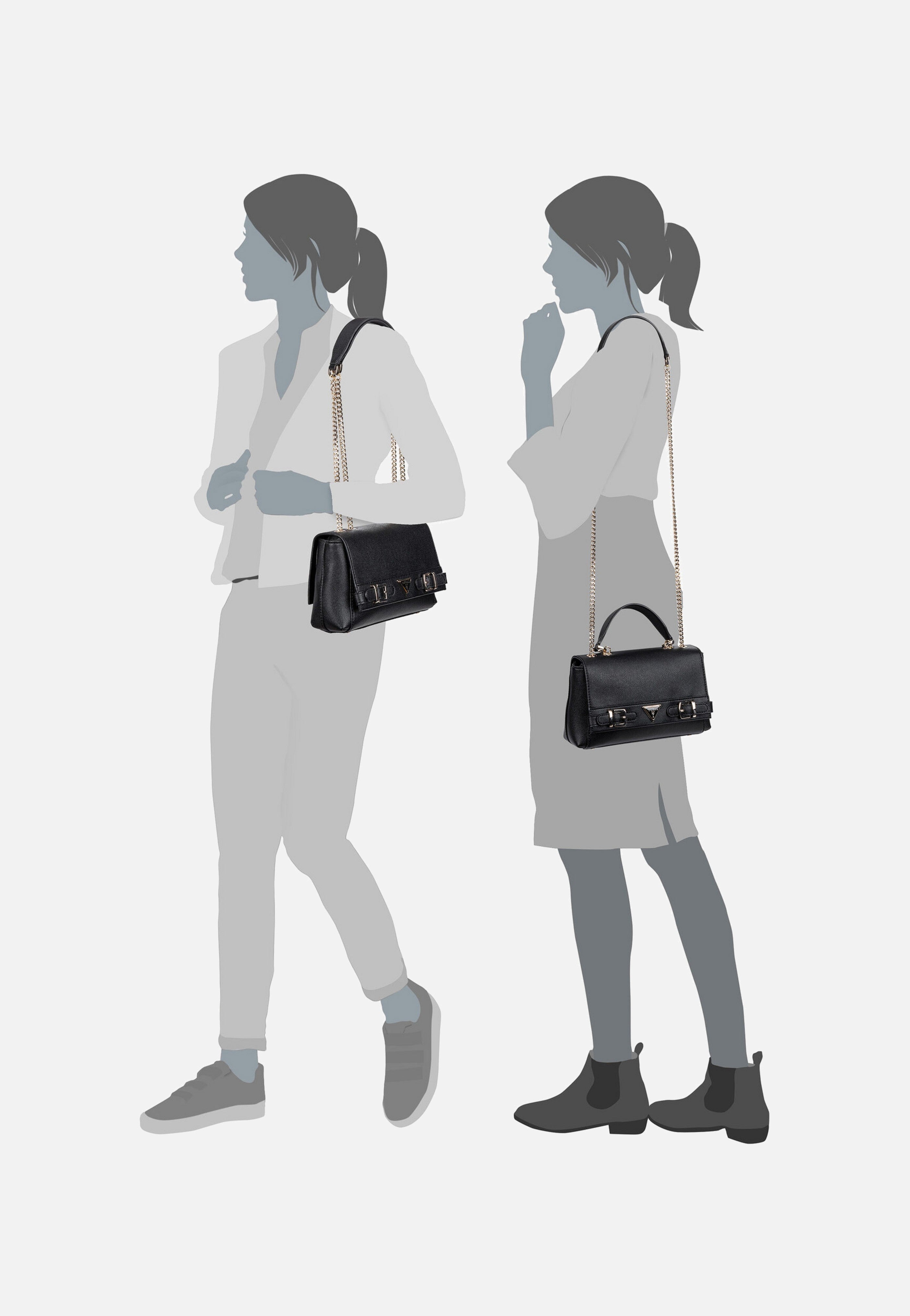 Eco Ali Convertible Flap 51121 Black - Crossbody Bag