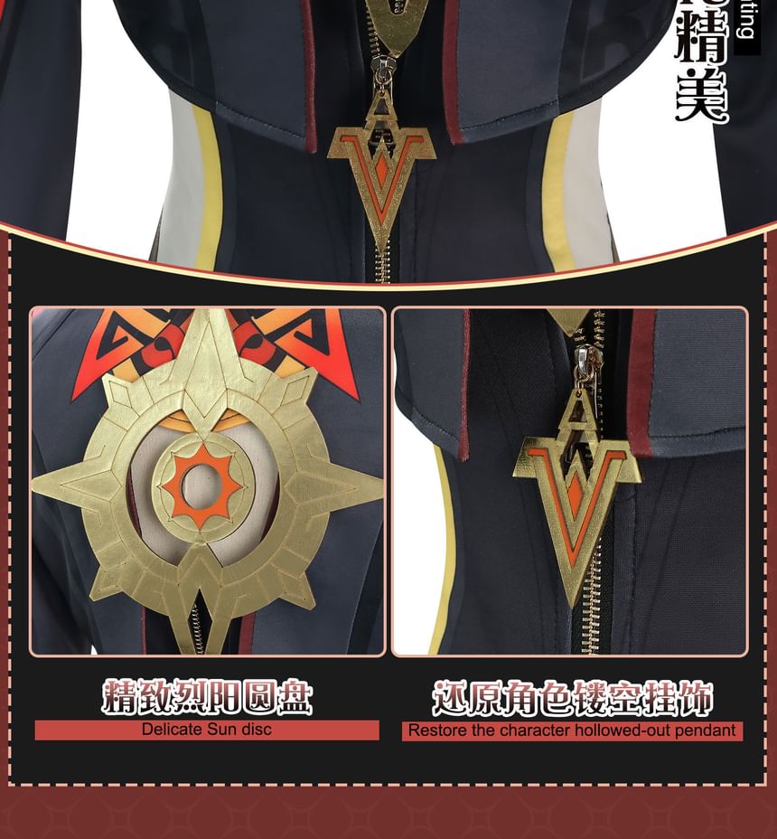 Feravin - Genshin Impact Mavuika Cosplay Kostuumset / Pruik