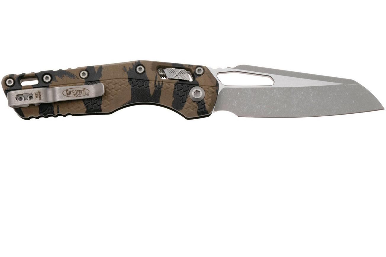 Microtech MSI Standard Issue 210T-10APPMTRC, Apocalyptic Stonewashed M390MK, Tiger Camo Tri-Grip Polymer zakmes