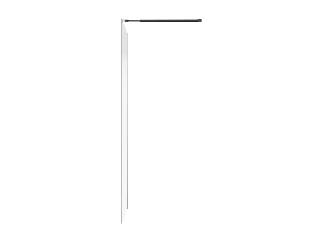 Paroi de douche à l'italienne brume - 140 x 200 cm - Noir mat - POMARO