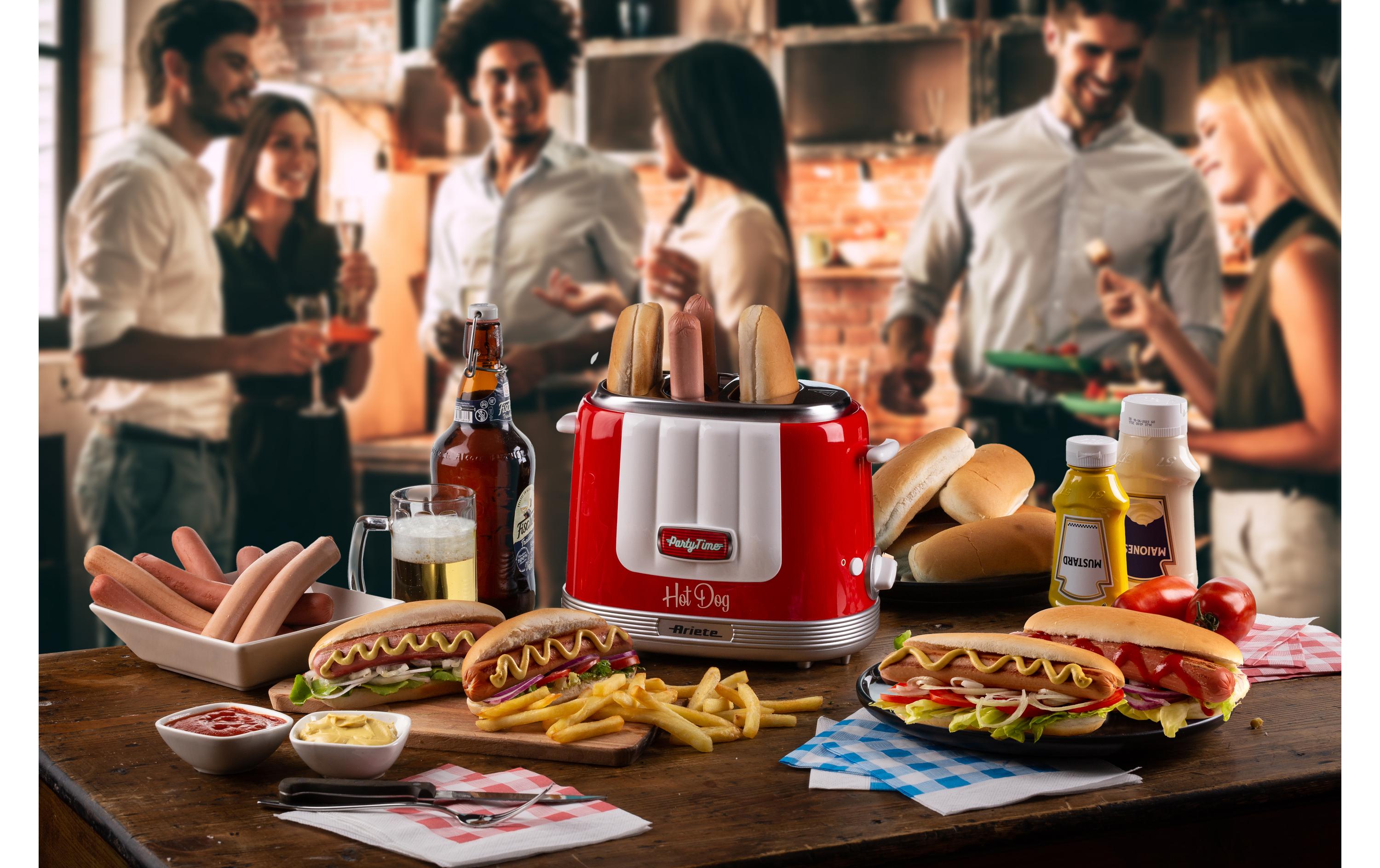 Hot Dog Maschine Party Time ARI-206-RD Rot/WeissHot Dog-Gerät