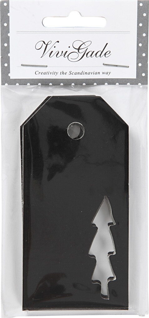 Manillamærker - Str. 5X10 CM - 300 G - Sort - 15 Stk