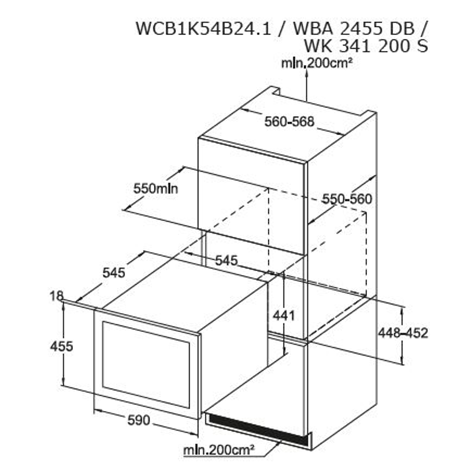 AMICA Einbau-Weintemperierschrank WK 341 200 S - schwarz - G