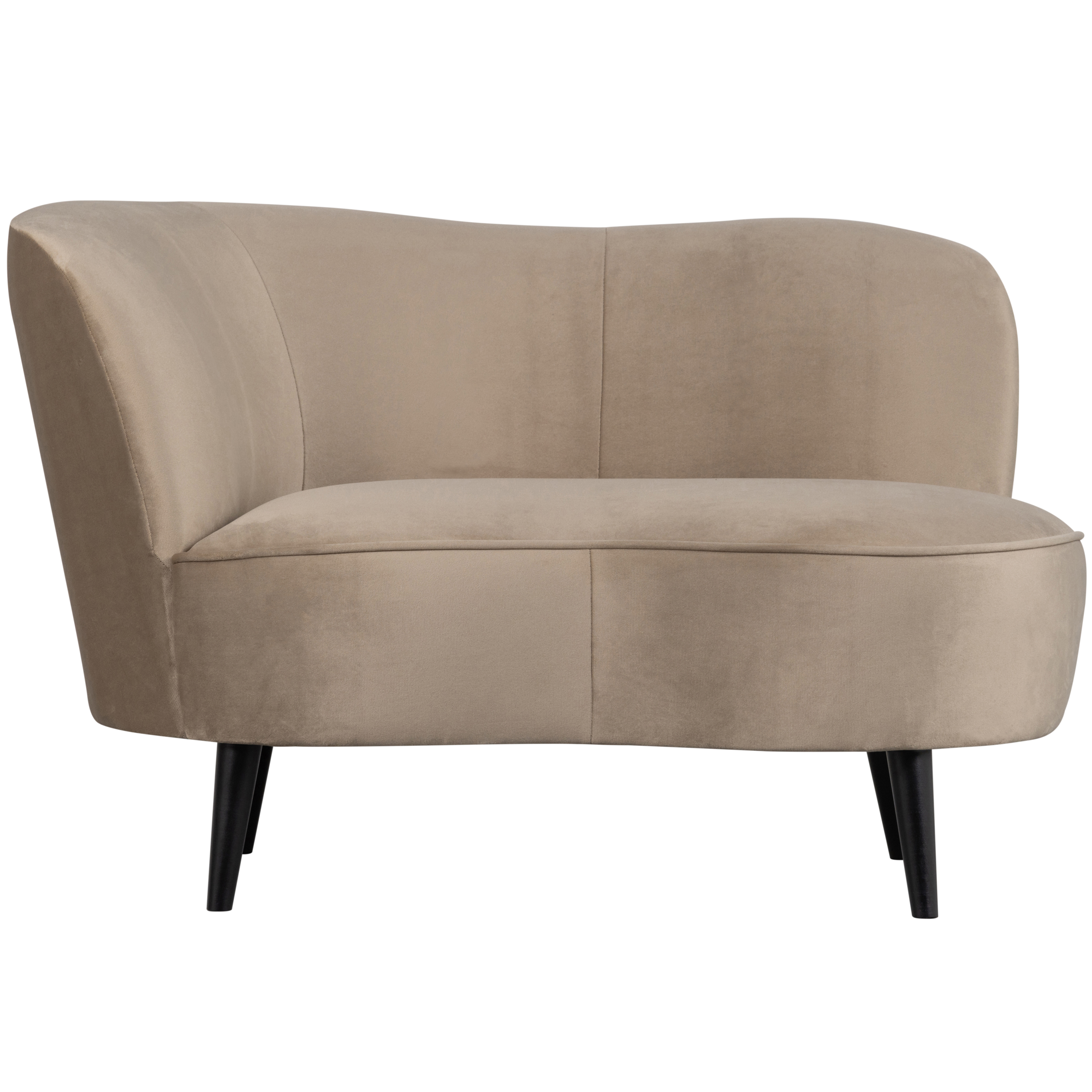 Lounge fauteuil Sara Sara Lounge Fauteuil Links - Fluweel - Khaki