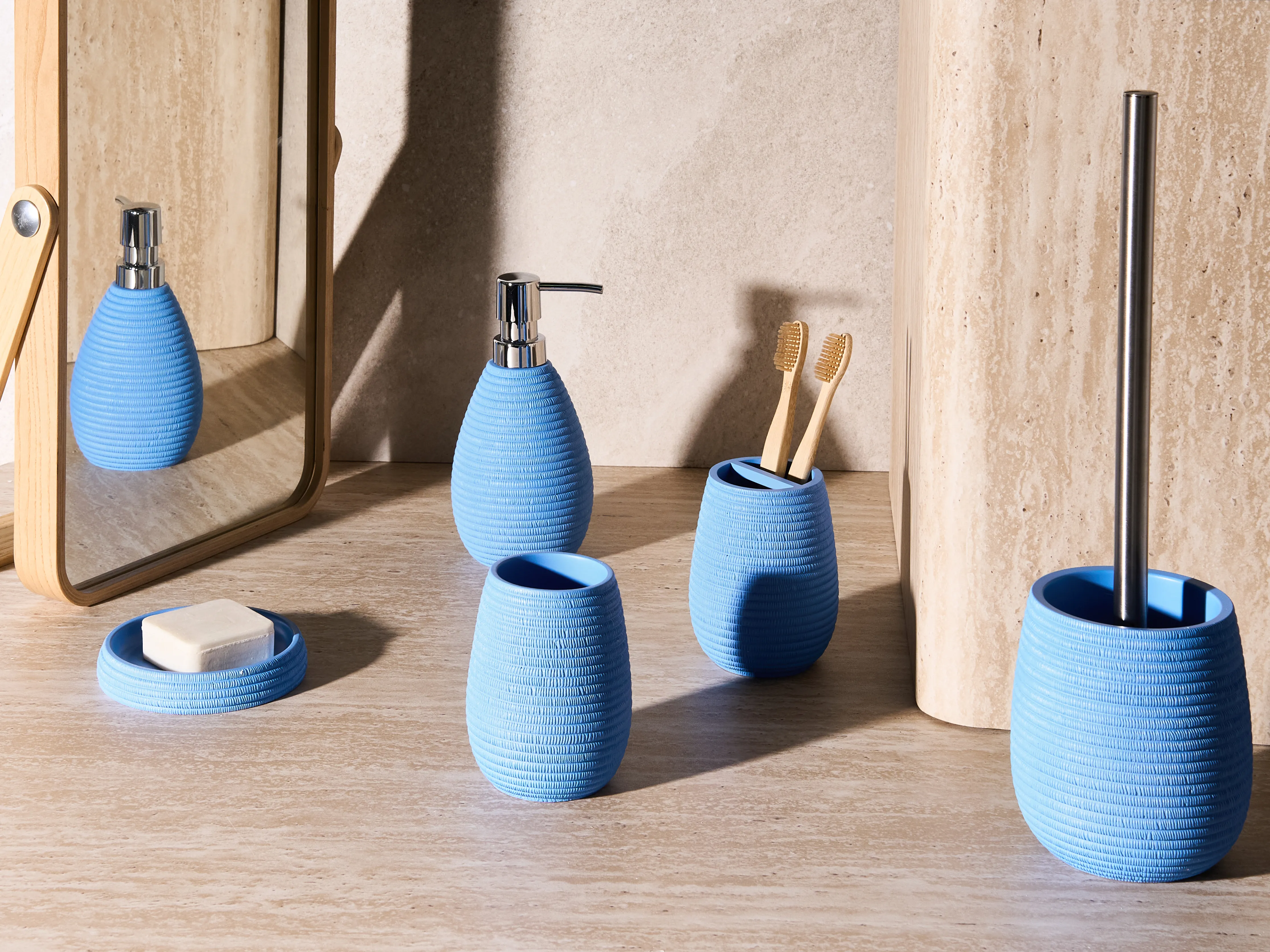 5-delige badkameraccessoireset QUILCA Blauw