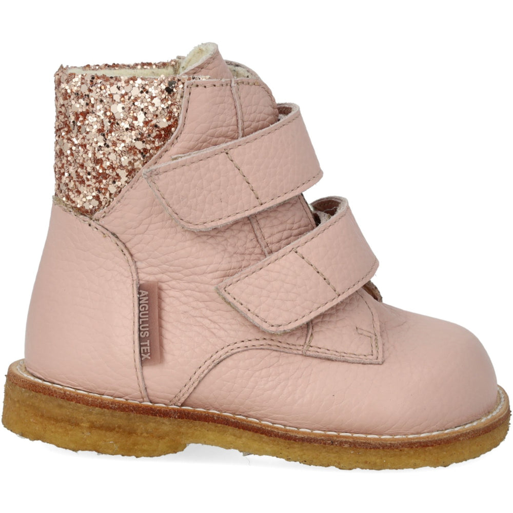 Køb Angulus Rosebud/Maple Glitter TEX-støvle Med Glitter Og Velcrolukning