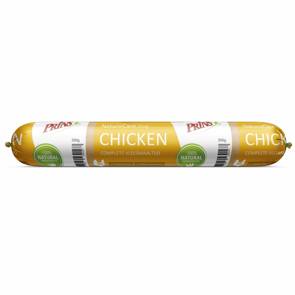 12x Prins NatureCare Hypoallergeen Hondenvoer Worst Kip250 gr