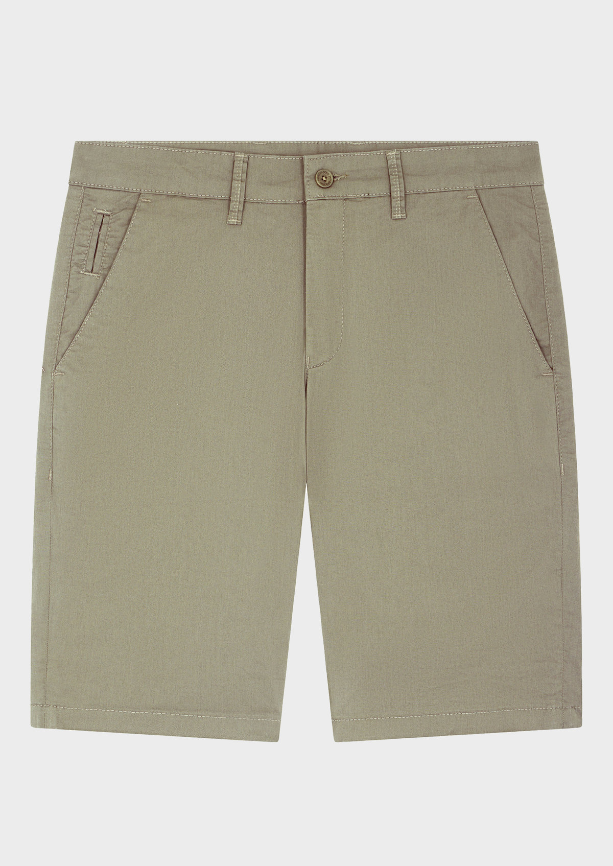 Bermuda en coton stretch uni kaki