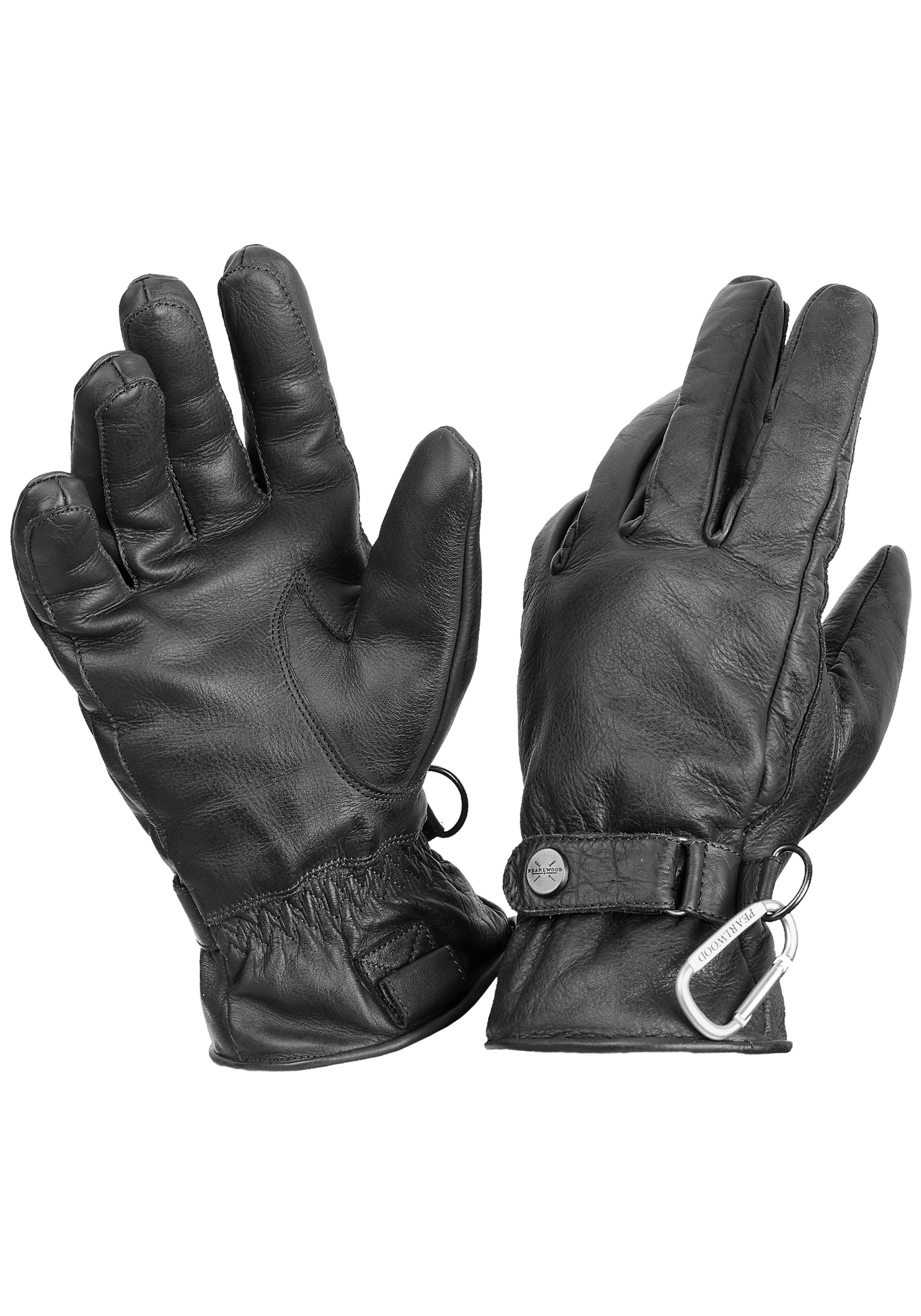 PEARLWOOD Lederhandschuhe »Hooker«, Verstellbarer Lederriegel mit Original PEARLWOOD Druckknopf