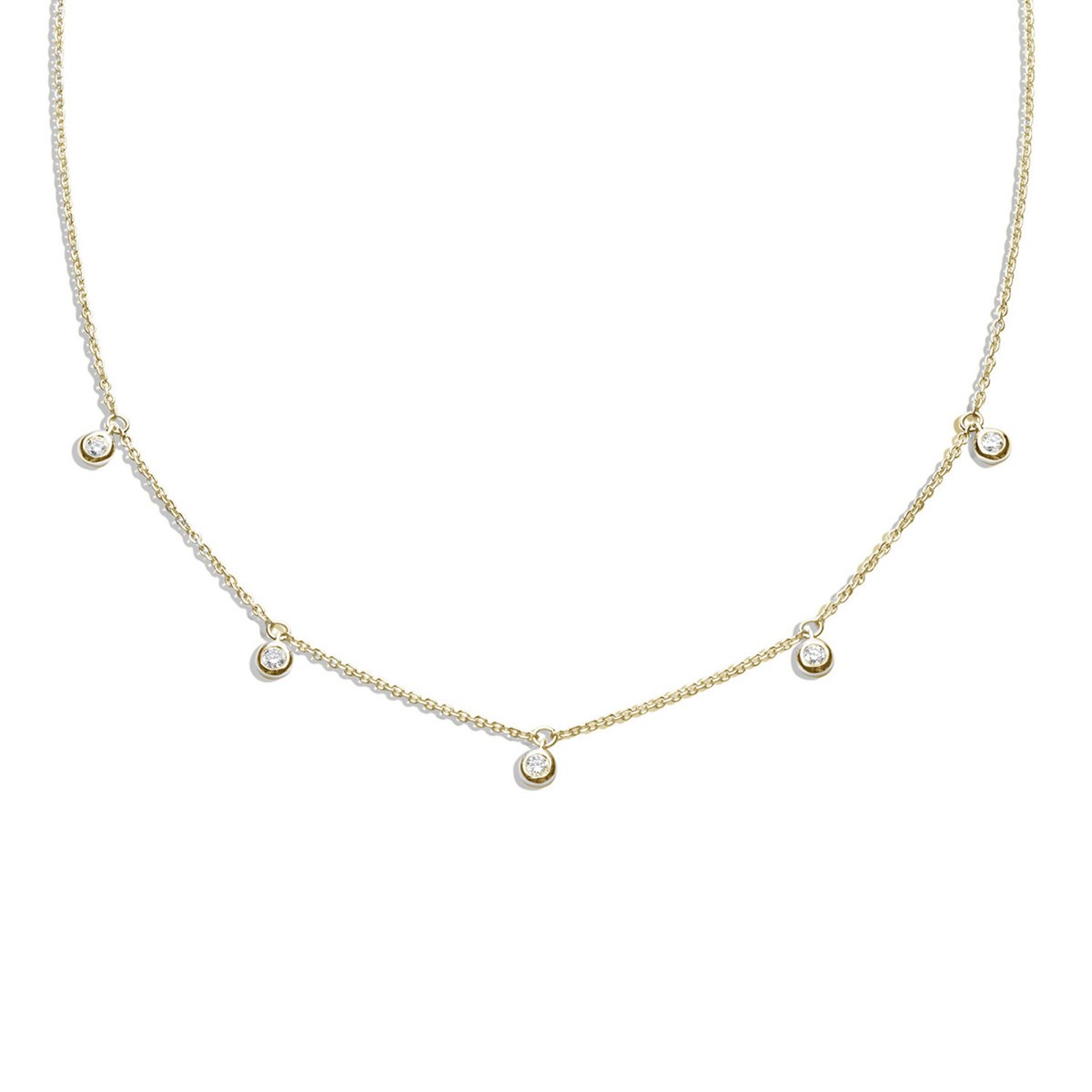 Collier Brillaxis or jaune pampilles diamants clos