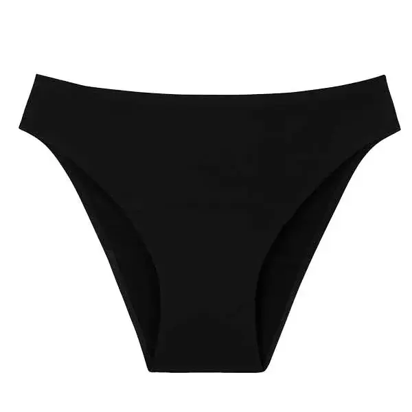 Calcinha menstrual de microfibra Smoon para fluxo intenso, preta, tamanho 10-12.